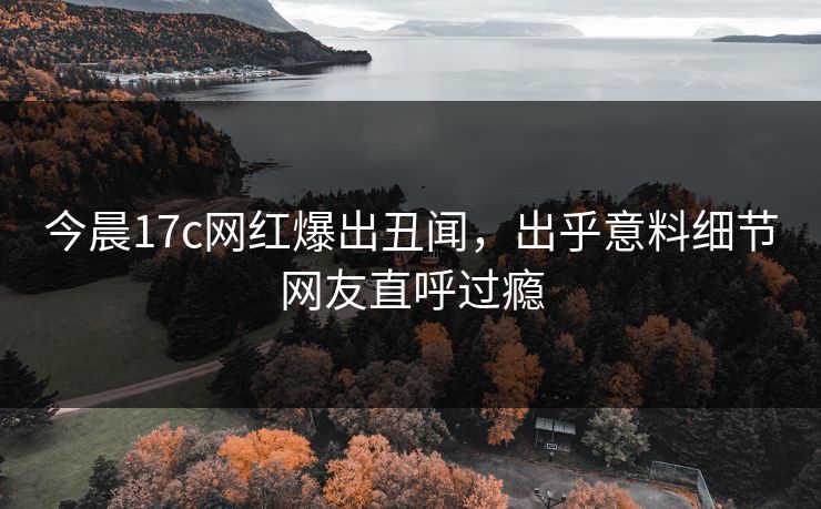 今晨17c网红爆出丑闻，出乎意料细节网友直呼过瘾