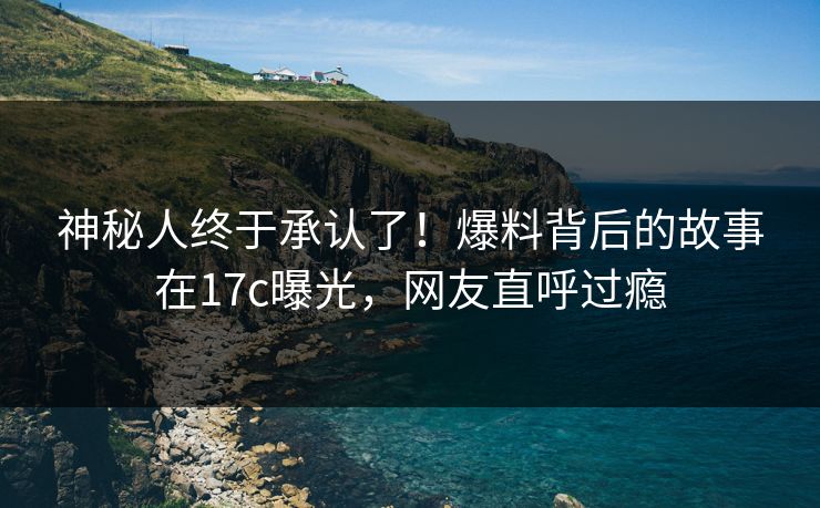 神秘人终于承认了！爆料背后的故事在17c曝光，网友直呼过瘾